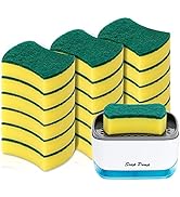 19 Pack Kitchen Clean Sponges for Dish,1 Pack Dish Soap Dispenser for Kitchen, Soap Dispenser and...