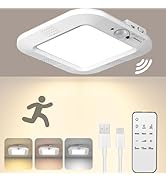 LINEWAY Rechargeable Ceiling Light Motion Sensor Closet Light with Remote Control, Wireless Ceili...