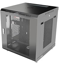 9U Wall Mount Server Rack Cabinet, 19” Locking Network Rack, 24” Deep, Glass Door, with Fan, PDU and...