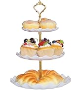 Krismax Cupcake Stand is Made of Plastic,Tiered Tray Stand Rack is Suitable for Events Such as Bi...