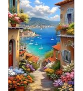 500 Piece Jigsaw Puzzle for Adults - Sunlit Italian Coastal Village Puzzle Vibrant Mediterranean ...