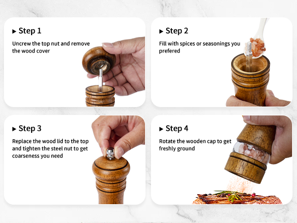 salt and pepper mill set - easy grinding