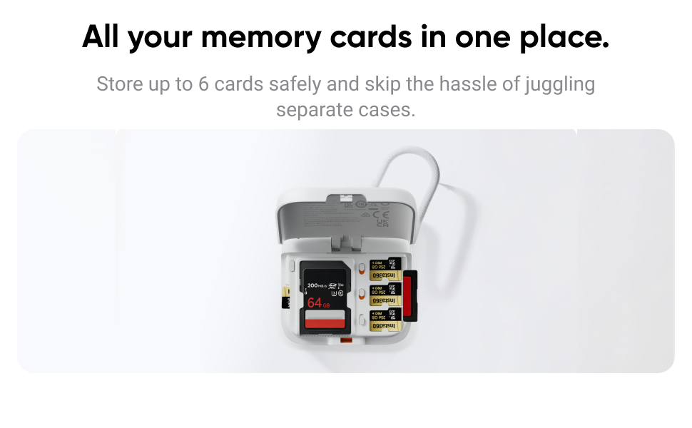 All your memory cards in one place.