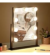 Kotdning Large Vanity Mirror with Lights, Hollywood Lighted Makeup Mirror with 9 Dimmable LED Bul...