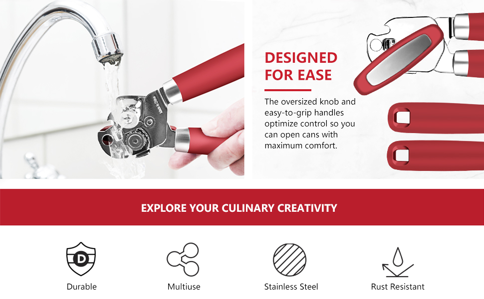 OUTWAY Can Opener, Professional 3-In-1 Multifunctional Manual Can Openers Bottle Opener