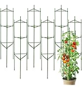 6 Pack Tomato Cages,48inches Height Adjustable Plant Support,Heavy Duty Metal Tomato Trellis,Toma...