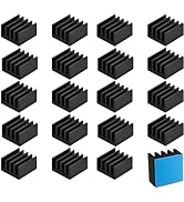 Easycargo 20pcs 9mm Small mini Heatsink Kit 9x9x5mm + 3M 8810 Thermal Conductive Adhesive Tape, m...
