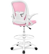 Primy Drafting Chair Tall Office Chair with Flip-up Armrests Executive Ergonomic Computer Standin...