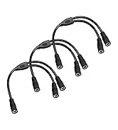 3-Pack 18AWG DC5.5mm x 2.5mm 12V/24V DC Power Splitter Cable, 1 Female to 2 Female for CCTV Surve...