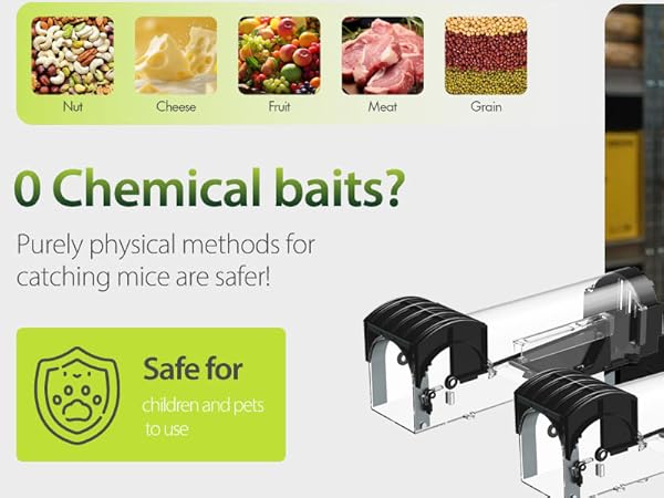 Humane Mouse Traps, 12 inches Enlarged No Kill Rat Live Traps for Chipmunks,