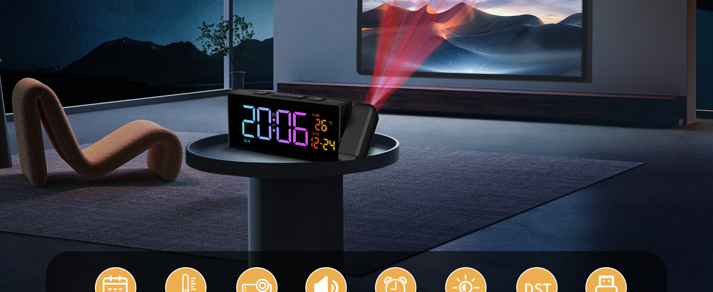 Projection Clock for Bedroom Ceiling