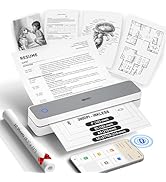 Inkless Portable Printer for Travel, 300DPI Wireless Thermal Printer Support 8.5" x 11" US Letter...