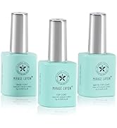MIRAGE LAYON Gel Top Coat and Base Coat Set, 3Pcs 7g No Wipe Matte &amp; Shiny Top Coat, Soak Off UV ...