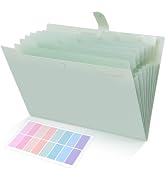 SKYDUE Expanding File Folder, Accordion File Organizer with 8 Pocket, Expandable Document Paper R...