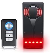 Car Anti-Theft Vibration Alarm, ELECTOP 108dB Car Vibration Sound &amp; Light Alarm, Wireless Remote ...