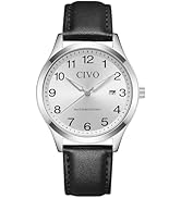 CIVO Easy Read Watches for Men: Waterproof Watch with Clear Blue Dial Silver Stainless Steel - An...