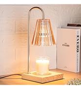Marycele Candle Warmer Lamp with Timer, Vintage Amber Nightstand Candle Warming Lamp for Home Roo...