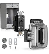 ELEGRP Outdoor GFCI Outlet with in Use Cover and Box Kit, 1 Gang, 20 Amp TRWR Self-Test GFI Recep...