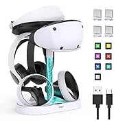 FASTSNAIL Charging Stand for Playstation VR2, Multifunction Vertical PS VR2 Headset &amp; Sense Contr...
