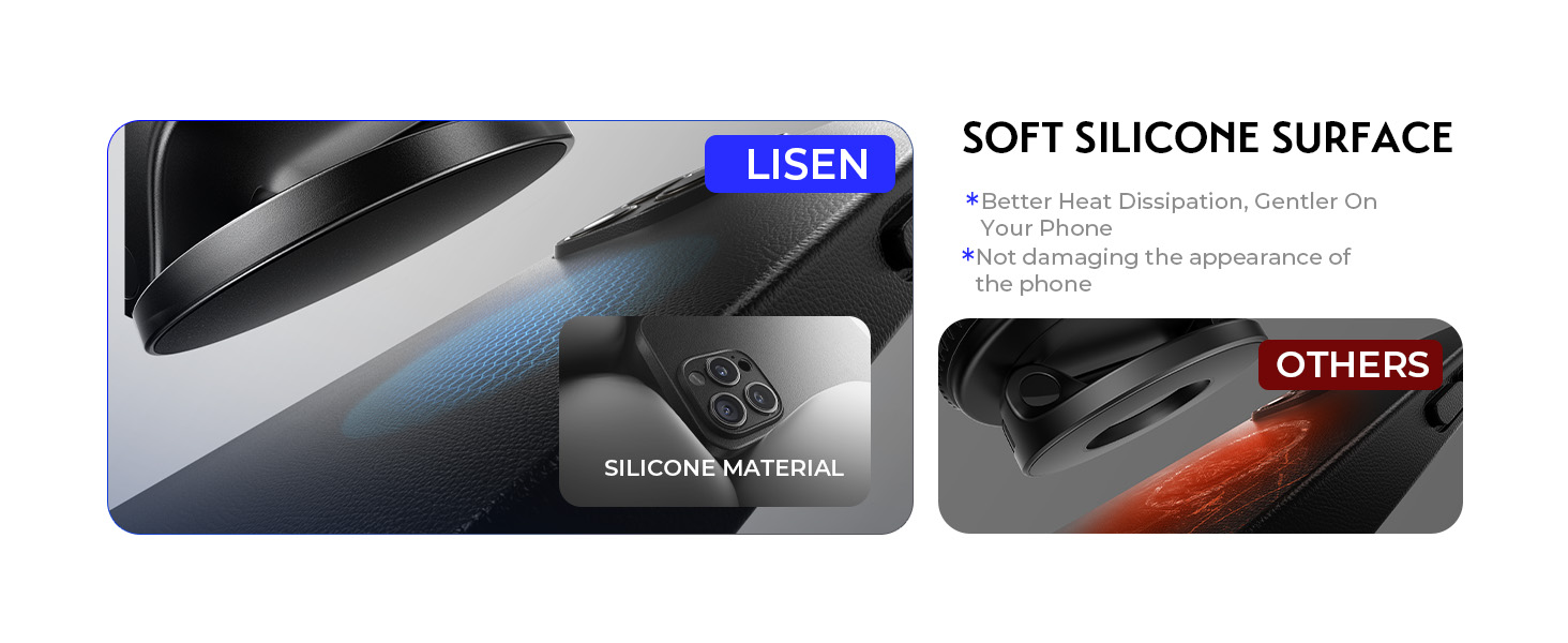 LISEN 15W Suction Magsafe Car Mount Charger