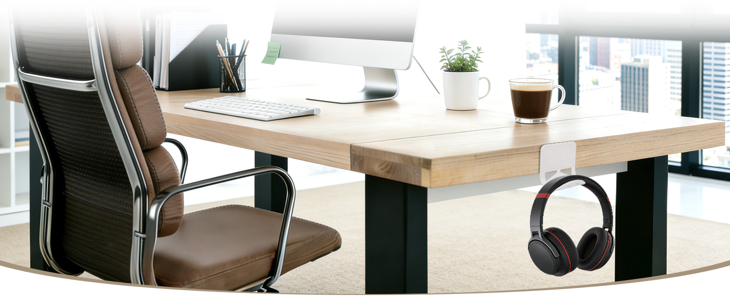 headset hook, earphone holder, desk organizer, kitchen sponge holder,