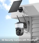 4G LTE Cellular Security Camera Wireless Outdoor, No WiFi Security Cameras Solar Powered, PIR Det...