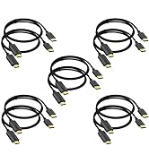 4K DisplayPort to HDMI Cable 10-Pack, 6 Feet Braided 4K Display Port DP to HDMI Adapter Cord Male...