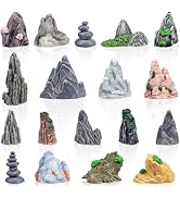 Warmtree 18 Pcs Diorama Rocks Fake Rock Miniature Stone Statue for Diorama Supplies, Micro Train ...
