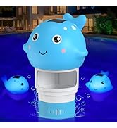Blufree Pool Chlorine Floater, Solar Chlorine Tablet Floater w/Adjustable Release, Glow in The Da...