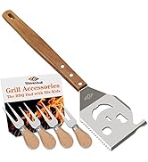 BBQ Tool Set-7 in 1 Spatula with 4 pcs Stainless Steel Corn Cob Holders for BBQ, Multifunctional ...