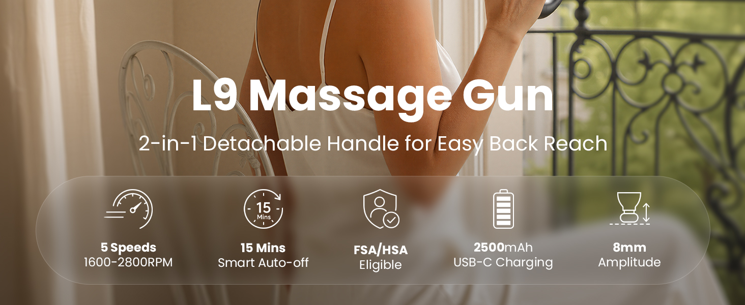2-in-1 Long Handle Back Massager with D-Grip