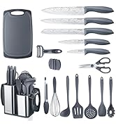 RAXCO 18 Pieces Cooking Utensils Set-7 Pieces Kitchen Utensils,6 Pieces Kitchen Knife Set,5 Piece...