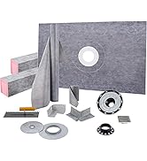 VEVOR Shower Curb Kit, 48"x72" Watertight Shower Curb Overlay with 4" PVC Central Bonding Flange,...