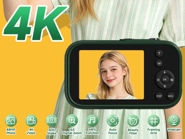 point and shoot camera, camera for beginners, 4k digital camera