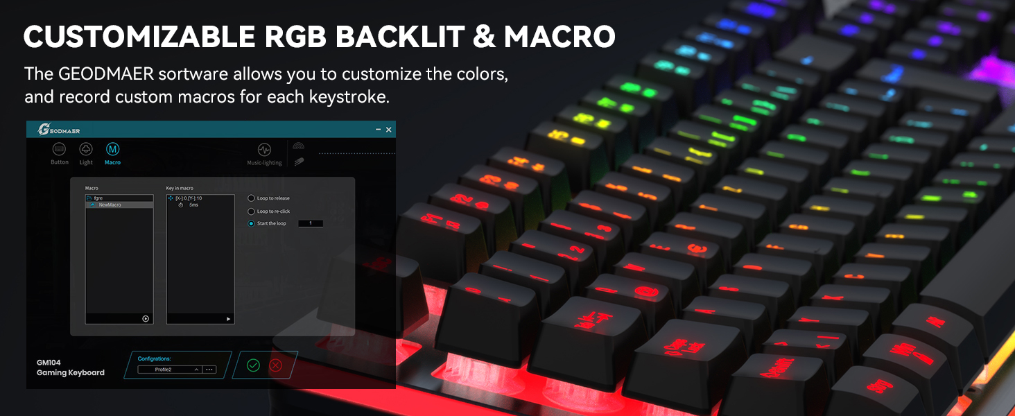 104 keys wired RGB gaming keyboard