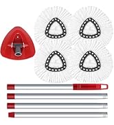 O-Cedar Spin Mop Head, Base, Handle Replacement for EasyWring 1 Tank System, 4 Microfiber Mop Ref...