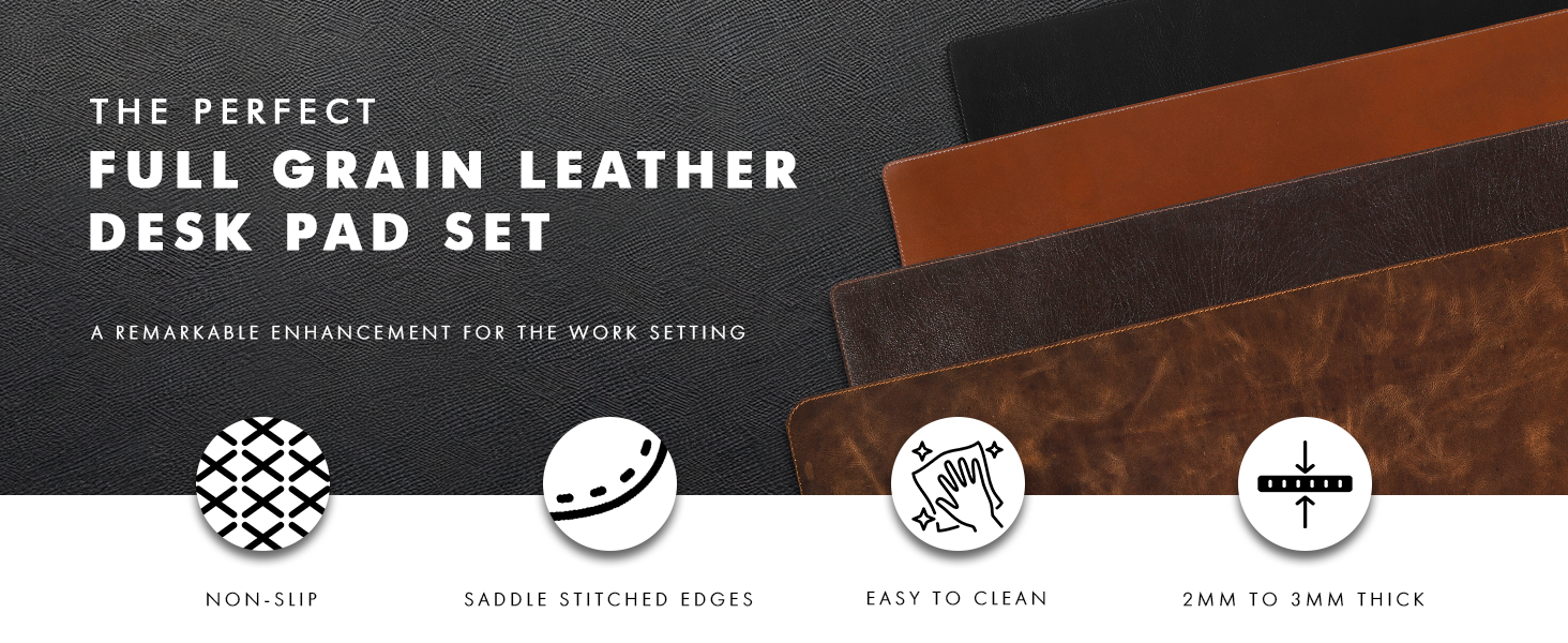 ELIZO Leather Desk Mat Blotter,Desk Pad for Computer Keyboard,Desk Top Cover Protector,Mouse Pad