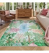 Lahome Spring Jungle Carpet, 5x7 Area Rugs for Bedroom Aesthetic Green Rugs for Living Room, Soft...