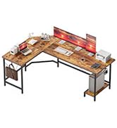 Mericonia 66 inch Large L Shaped Desk, Simple Corner Gaming Desk with CPU Stand &amp; Hooks, Computer...
