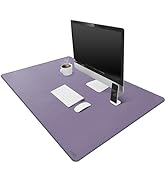 Vyaaa Leather Desk Mat, 39.4â?? x 23.6â?� Dual Sided Leather Desk Pad, Waterproof Extra Large Desk Ma...