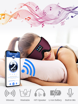 sleep headphones Bluetooth headband earbuds music mask unique birthday holiday gifts