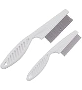 2Pcs White Long Handle Metal Hair Nit Comb Remove Head Nits Nit Comb For Pets Kids And Adults Lic...