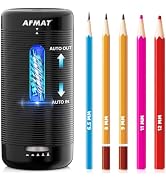 AFMAT Electric Pencil Sharpener, Fully Automatic Pencil Sharpener, Auto in &amp; Out, Rechargeable Ha...