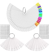 KINGMAS 150 Pcs Nail Swatches Sticks with Ring, Clear Nail Art Color Display False Nail Tips Poli...