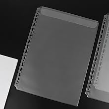 1 Pocket A4 Frosted Binder Pocket with Flap Binder Pouches