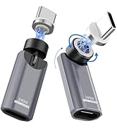 A20X USB C Magnetic Adapter 240W(2Pack),Rotating 360°+180 Degree Magnetic Type C Port Adapter,9PI...