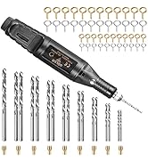 Uolor Electric Corded Hand Drill Kit, Pin Vise Set with 17Pcs Twist Drill Bit, 10Pcs Collet and 2...