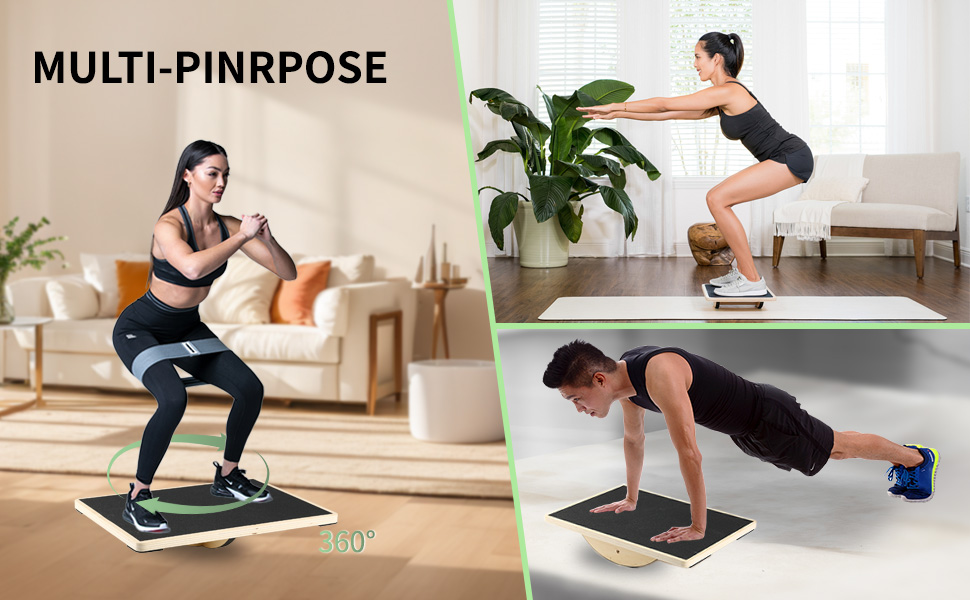 Multi-purpose wooden balance board