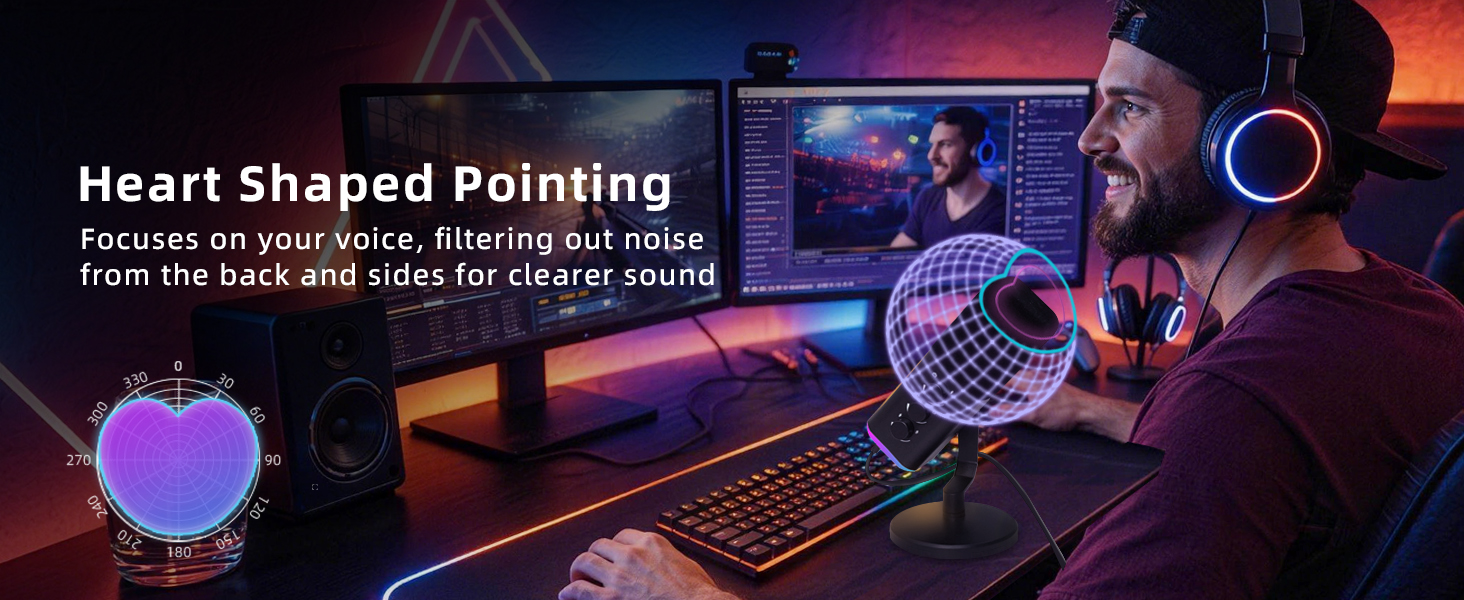 XLR/USB Gaming Microphone for PC