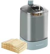 TRTRin Toothpick Dispenser-With Bamboo Wooden Toothpicks [600 Count], Pop-Up Automatic Toothpick ...